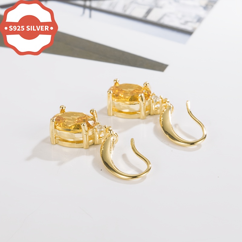 925 Hypoallergenic Oval Gemstone Earrings, Party Accessories