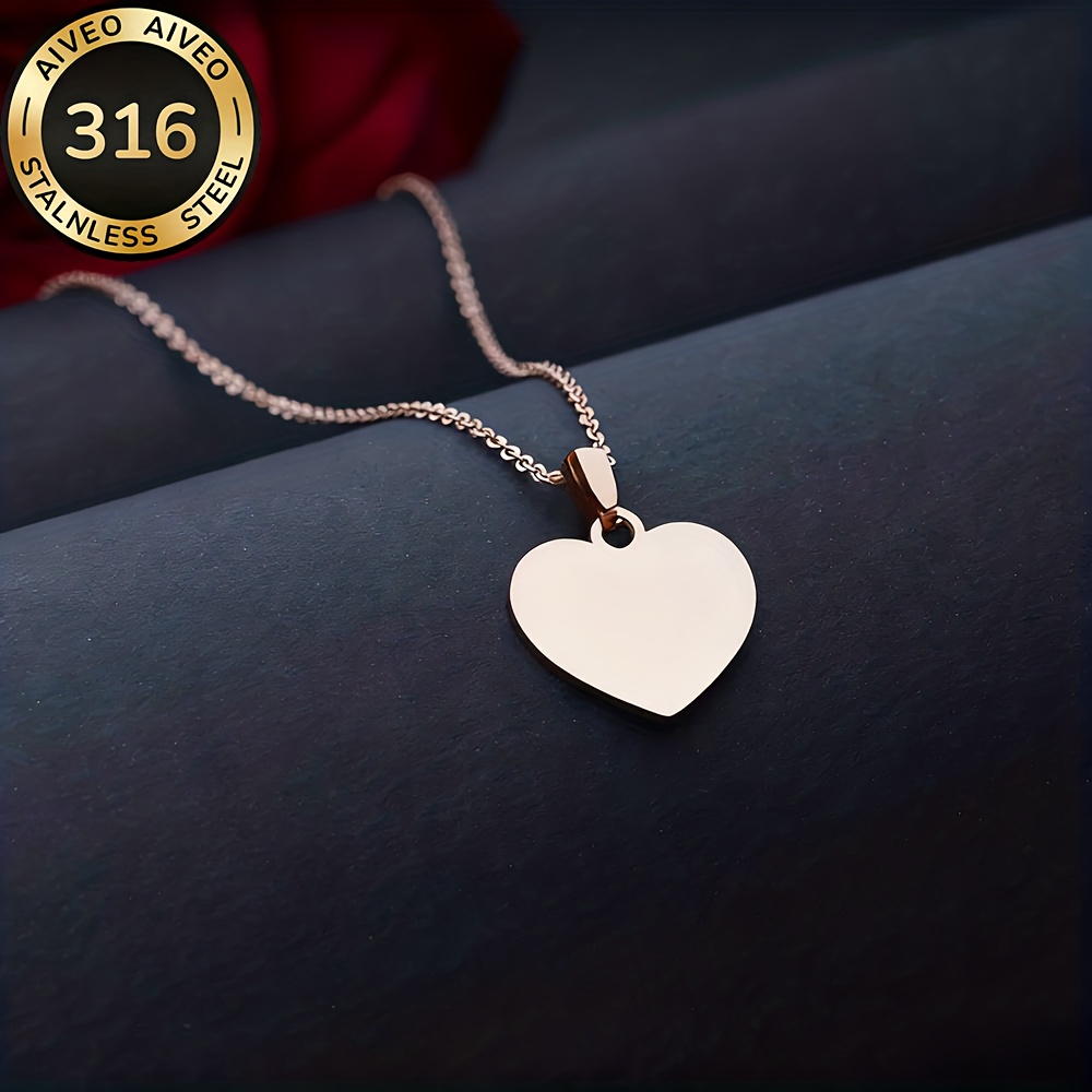 TEMU Collana a Cuore da Donna - Elegante Pendente Minimalista Tonalit� Oro, Anti-ossidazione & Resistente allo Sbiadimento, Gioielli i & Feste per