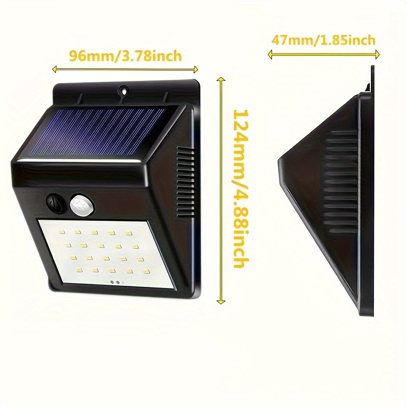 4/8 Sets de Luces Solares para Exteriores, Seguridad Solar con Sensores de Movimiento para Jardines, Vallas, Patios y Garajes