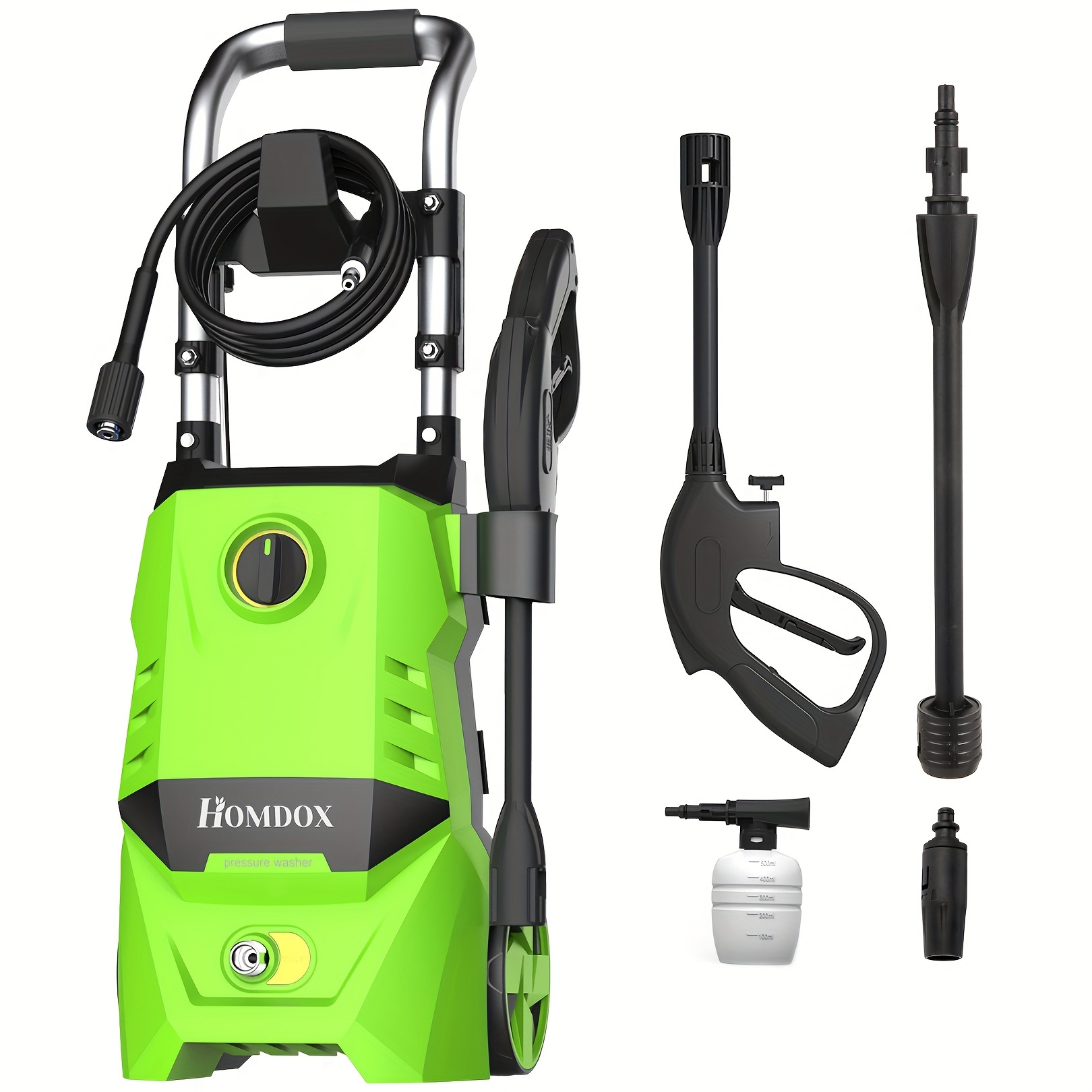 

High Pressure Washer, 1700w Electric Power Washer, Powered With 17fl Oz Soap Bottle, Best For Car/driveway/garden Cleaning, With 20ft Hose Reel And 36ft Cord Length