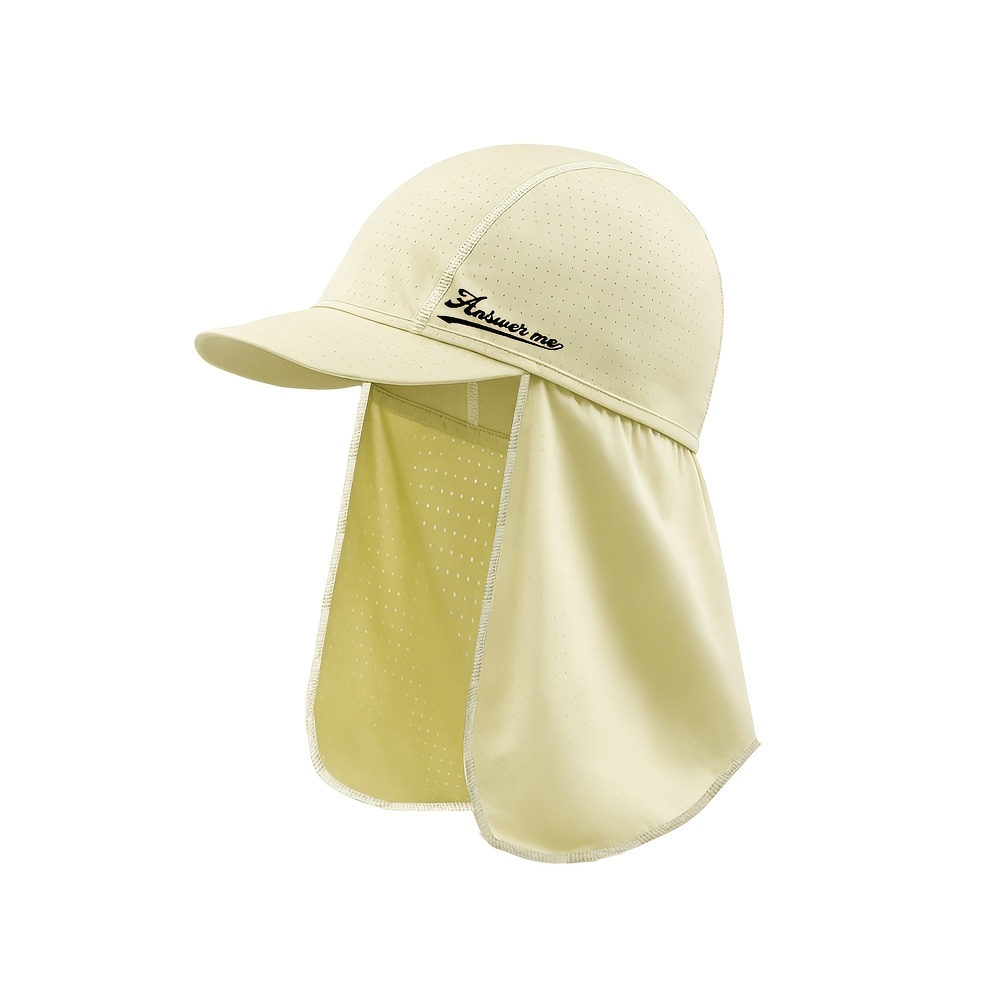 TEMU Men's Riding Cap Baseball Cap -one Wide Brim Design Solid Color Versatile Drawstring Adjustable Wearable Camping Lake Fishing Street Casual