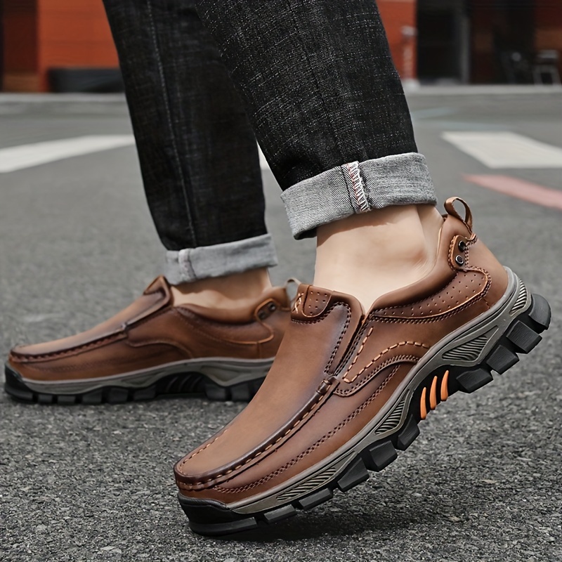Men's Casual Slip-On Loafers - Breathable, Non-Slip Rubber Sole Dress Shoes in Black, Brown, Grey | Sizes 6.5-10, for Autumn, Spring