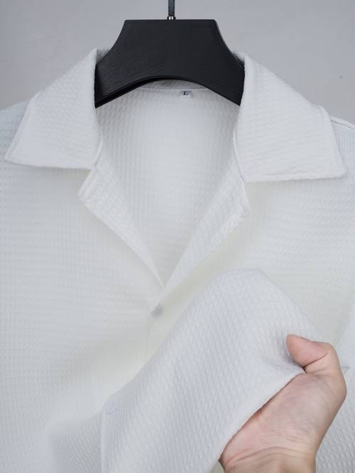 fashionable and simple mens short sleeve casual lapel simple shirt trendy and versatile suitable for dates for formal social occasions and appointments for fall