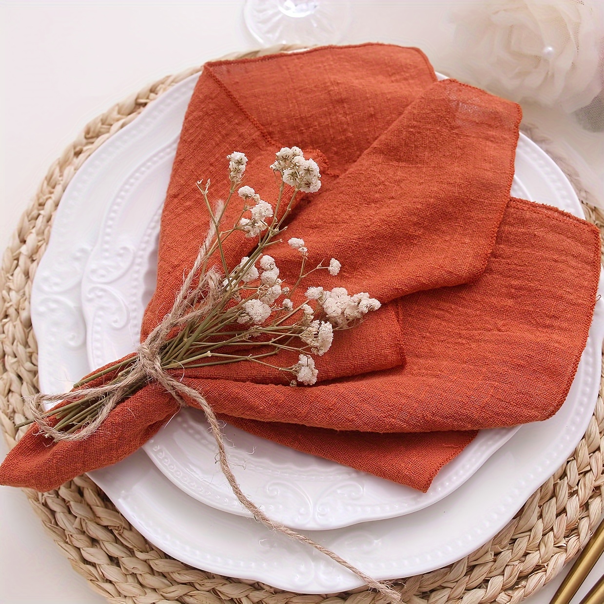 TEMU 6pcs - Soft, Cloth For Weddings, Dining & Occasions - For Christmas, Thanksgiving, Mother's Day & Graduation