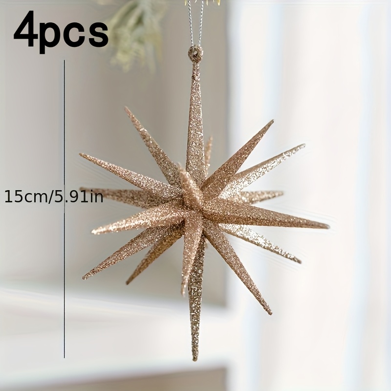 4pcs New Style Pendant Christmas Decoration Christmas Tree Ornament White Transparent Exploding Star