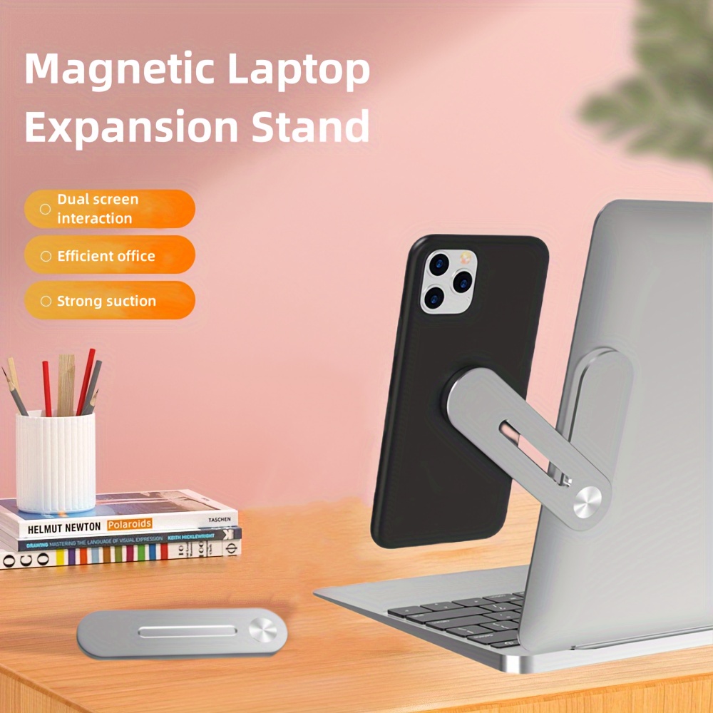 

Adjustable Laptop Side Screen Holder - Magnetic Dual-screen Expansion, Portable Folding Stand For Work & Entertainment, Aluminum Alloy