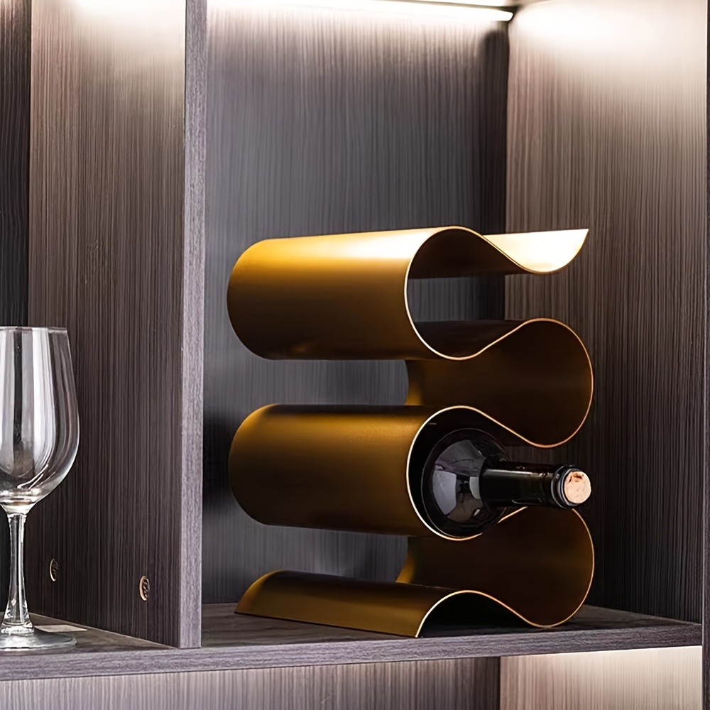 Glass-rack countertop wine rack, handmade desktop display rack, perfect for home restaurant decoration, wedding, housewarming, Christmas gift, wine kitchen, wedding banquet table accessories (can hold 5 bottles 2 glasses)