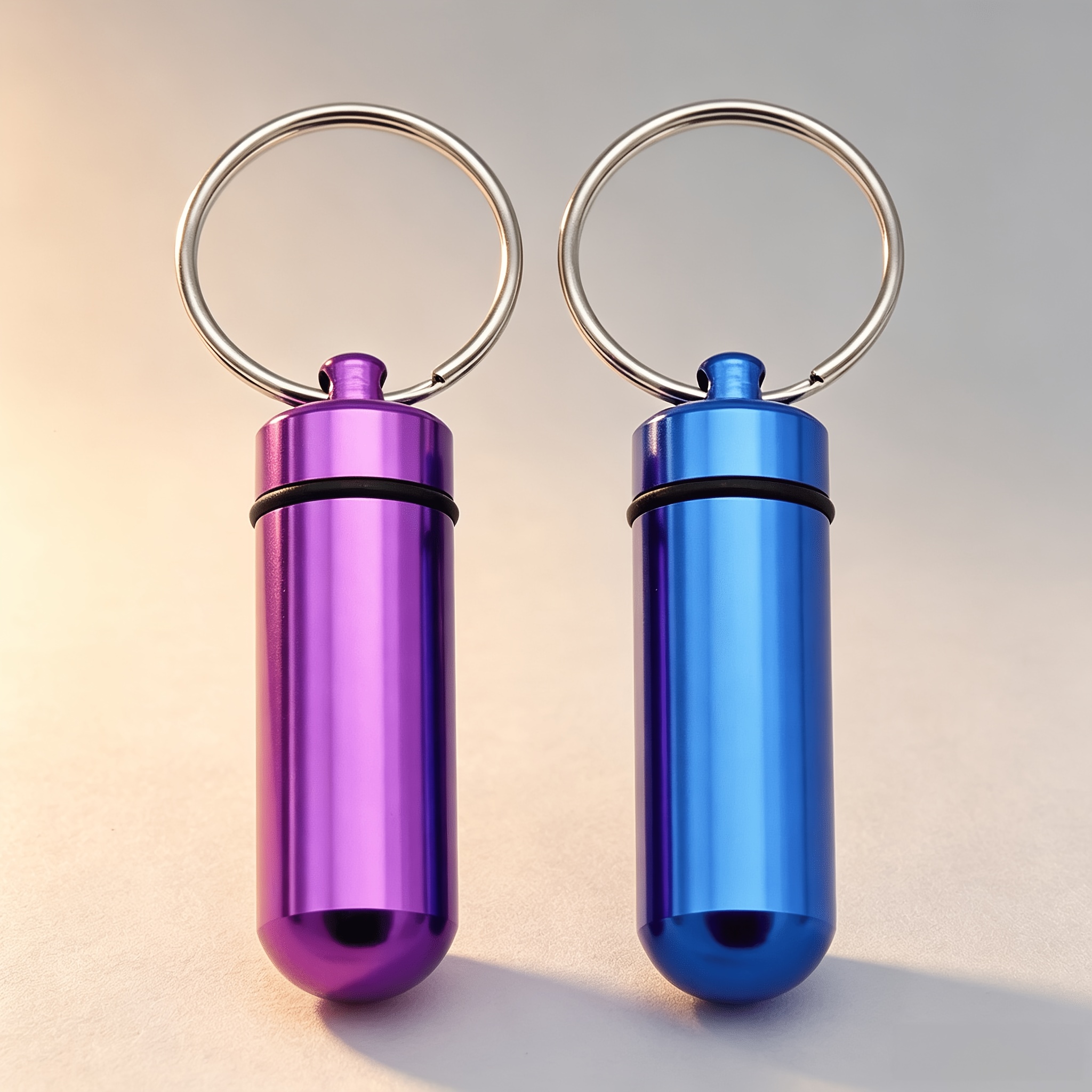 TEMU 2-pack Mini Key Chain Pill Bottles, Portable Waterproof Anti-drop Sealed Pill Vials, Portable Pill Bottles For Travel And Commuting