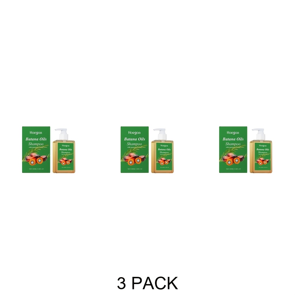Image of 3pcs 300ml Batana Hair Shampoo Containing Batana Oil, Rosemary Leaf Extract Gently Moisturizes Hair, Dense Foam Suitable For All Hair Types Perfect Shampoo Gift, Christmas/halloween Gift