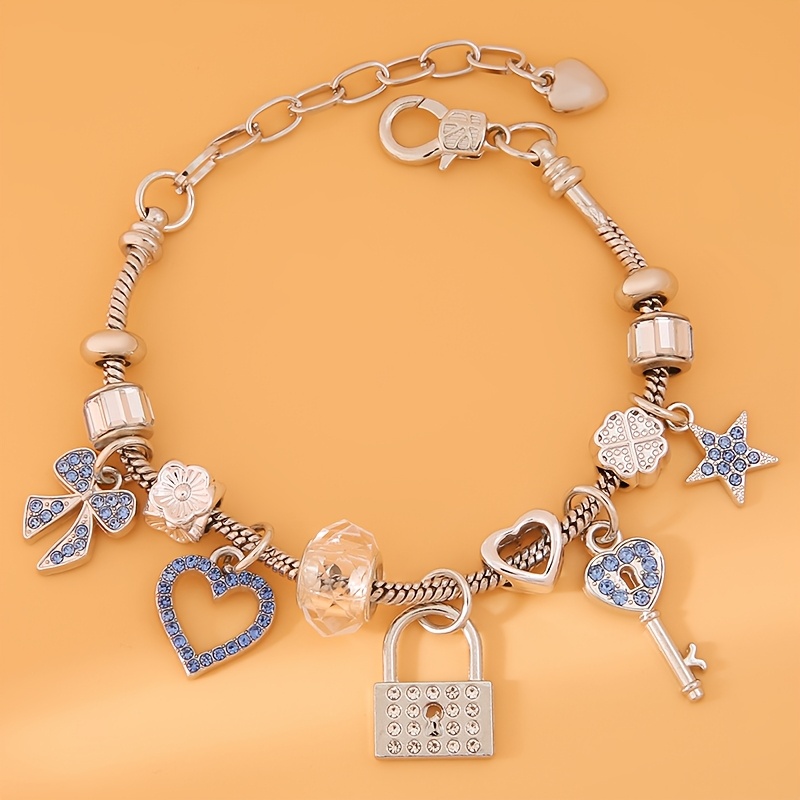 TEMU And Exquisite Light Luxury Accessory Style, With Heart-shaped, Star-shaped And Key Pendants, Represents Romantic Protection. Suitable For Women Over 15 Years Old As A Bracelet