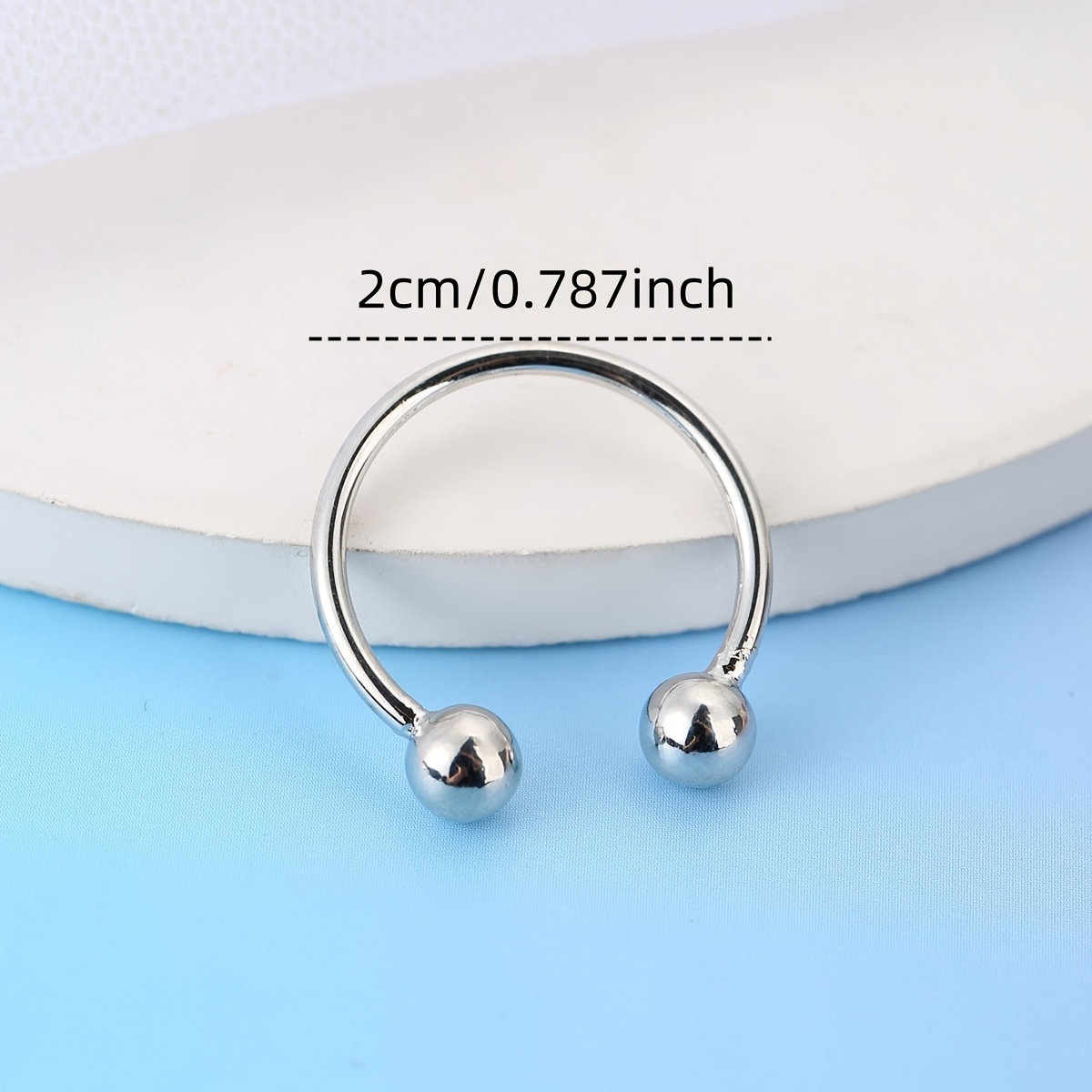 Unisex Adjustable Copper Double Ball Ring, Minimalist Design