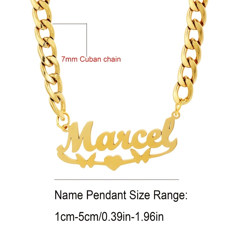 Custom Name Pet Necklace with Butterfly and Heart Pattern ID Tag