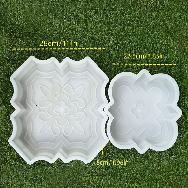 

2pcs Flower-shaped Plastic Mold, 11x8.85in, For Concrete Paving, Stepping Stones, And Pathway Casting, Artistic Craft Tool For Clay Molding