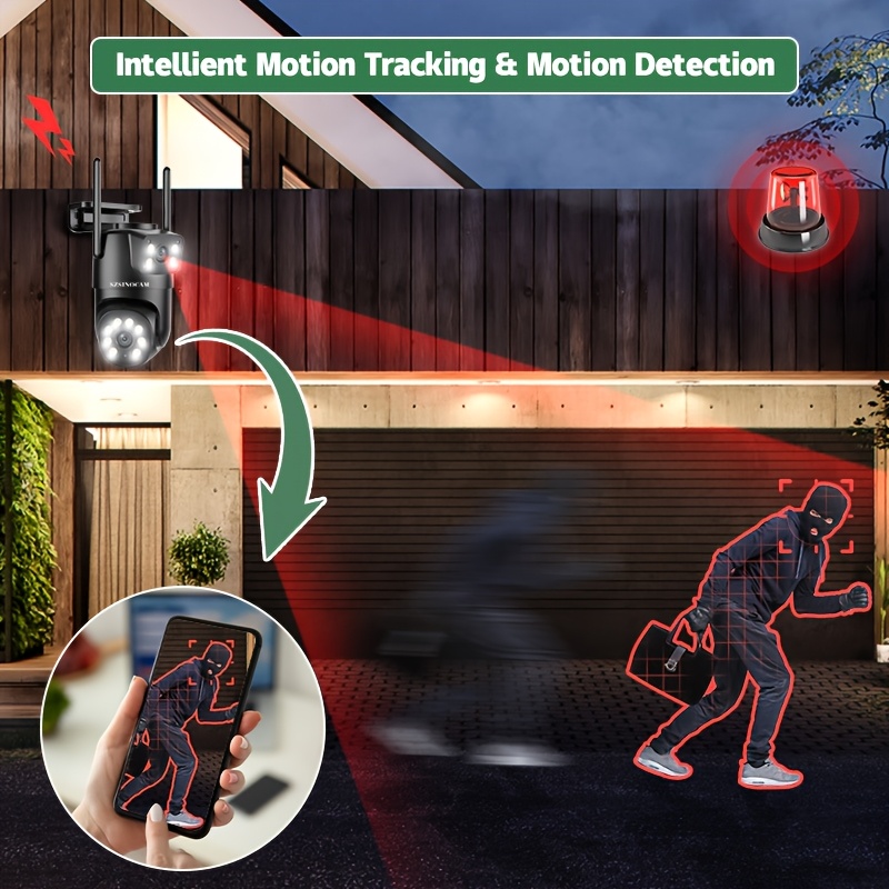 3 piezas SZSINOCAM 4MP 2 Lentes y Pantalla Dual WiFi Seguridad, Resolución Total de 4MP, 2.4GHz (No compatible con 5Ghz), Rastreo Humano AI con Visión Nocturna a Color, Diseño Exterior Alta Calidad para Protección contra la Lluvia, Audio Bidireccional e Informes por Movimiento – Compatible con Alexa, Seguridad para el Hogar Inteligente,Monitoreo Interior,Sistema de Seguridad Compacto,Imágenes de alta resolución,Conectividad Confiable,Inquilinos,