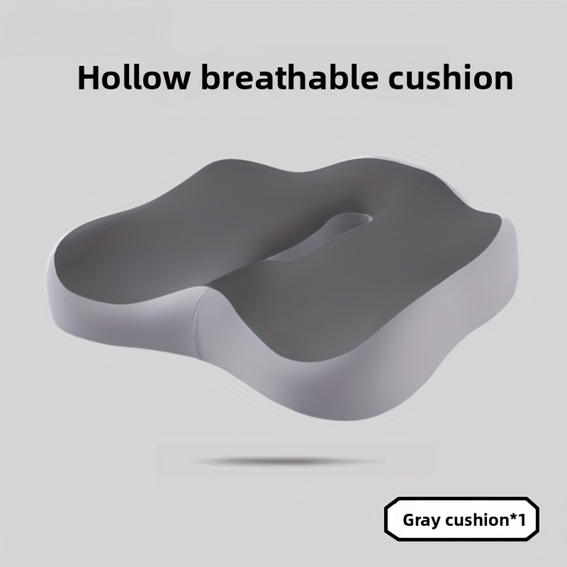 TEMU 1 Ergonomic Seat Cushion, Chair Cushion, Three-zone Memory Foam Support - Soft And Comfortable, Base, Removable And Washable, Black/gray,