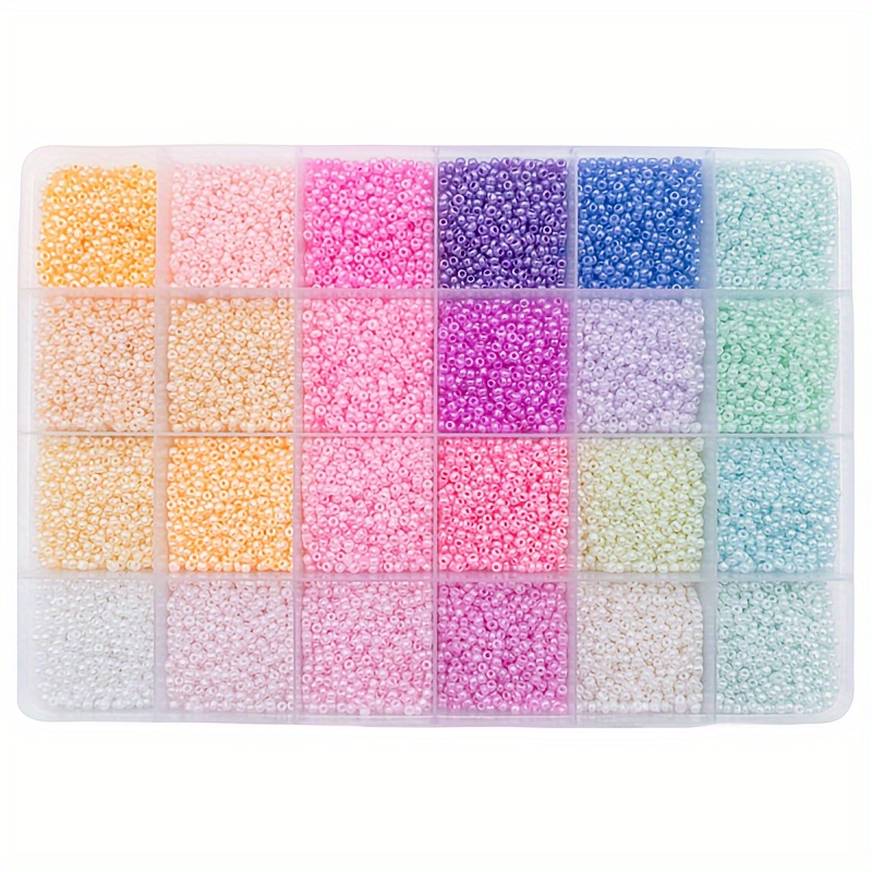 

24-color Glass Seed Beads Assortment Kit, 9600 Pcs 3mm Beads For Jewelry Making, Diy Crafts, Handmade Bracelets & Accessories