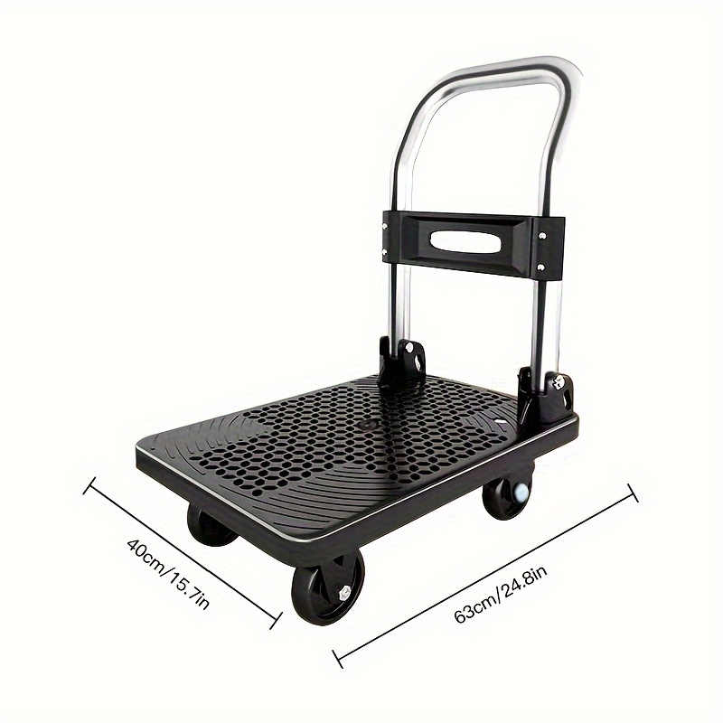 TEMU Plastic Wheelhousehold Carrying Cart, Multifunctional Portable Tail Strop, 63cm X 40cm, 200 Load , For Industrial And Scientific Material Handling