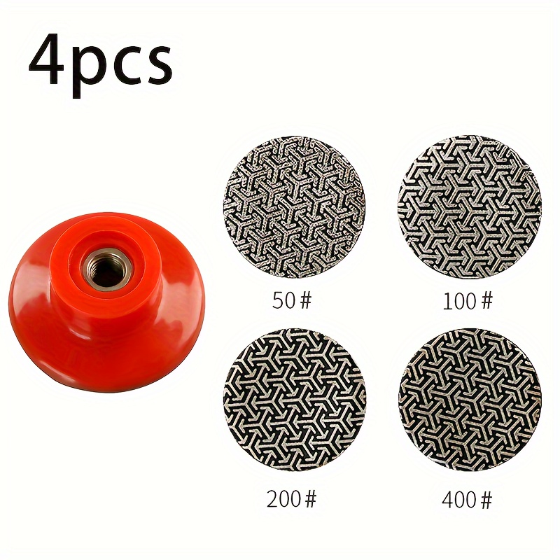 

4pcs 2 Inch One-piece Electroplated Discs Diamond Sanding Discs Wood Floor Metal Marble Ceramic Polishing Sanding Discs