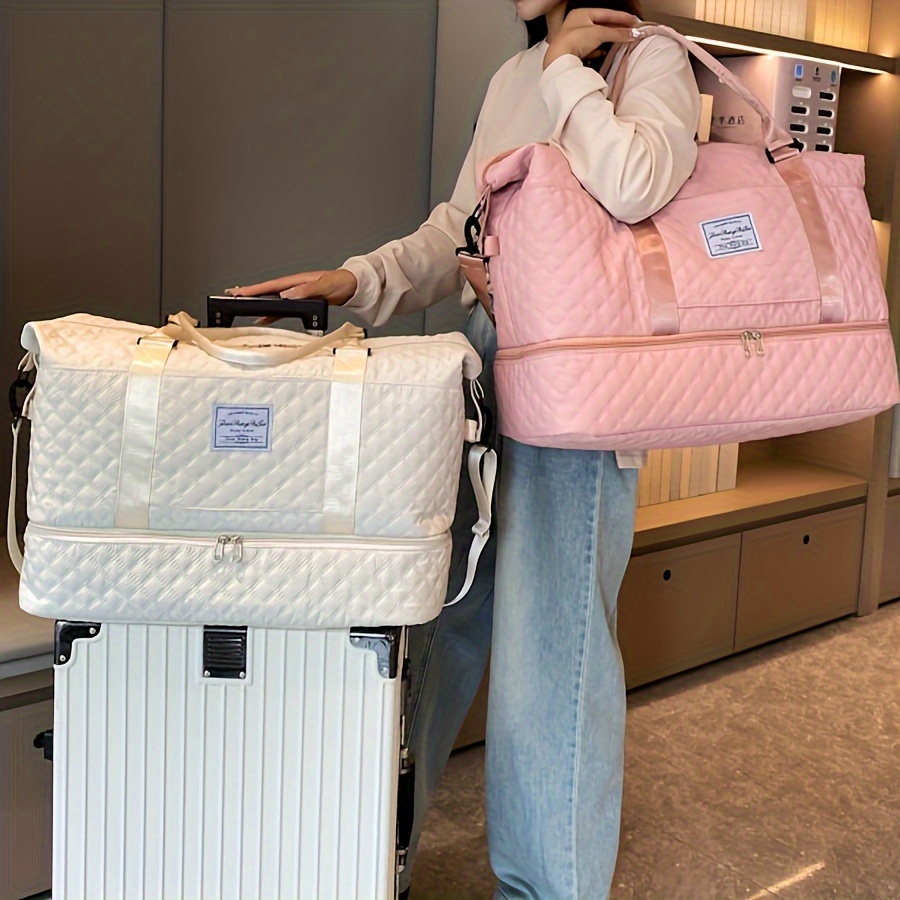 

Large Capacity Travel Duffle Bag - Sports Fitness Gym Yoga Tote - Weekender Overnight Bag & Luggage Suitcase Organizer