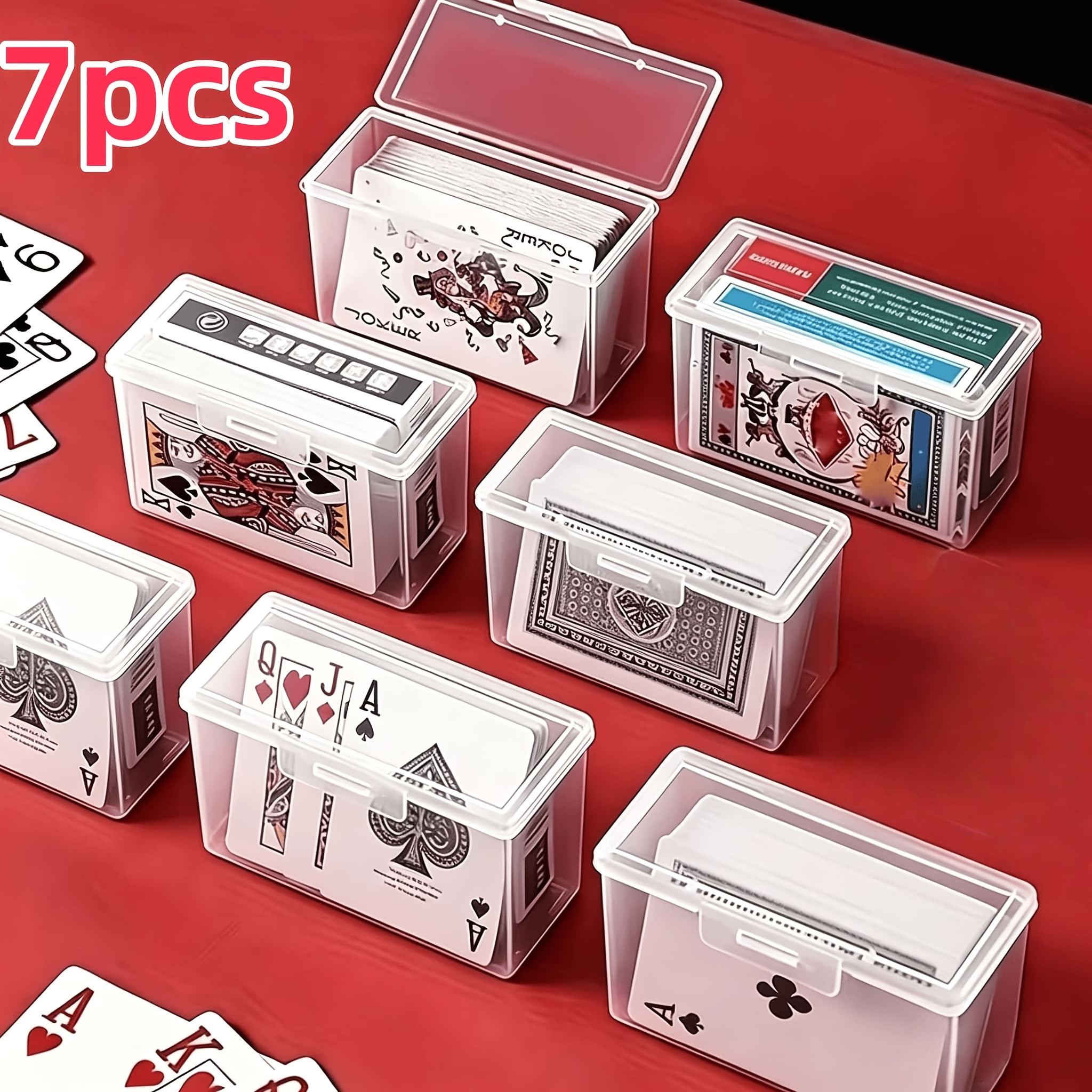 TEMU 7pcs New Upgraded Poker Card Storage Box, Suitable For Poker Game Cards, Business Card Storage, Desktop Organization, Drawer Storage, Home