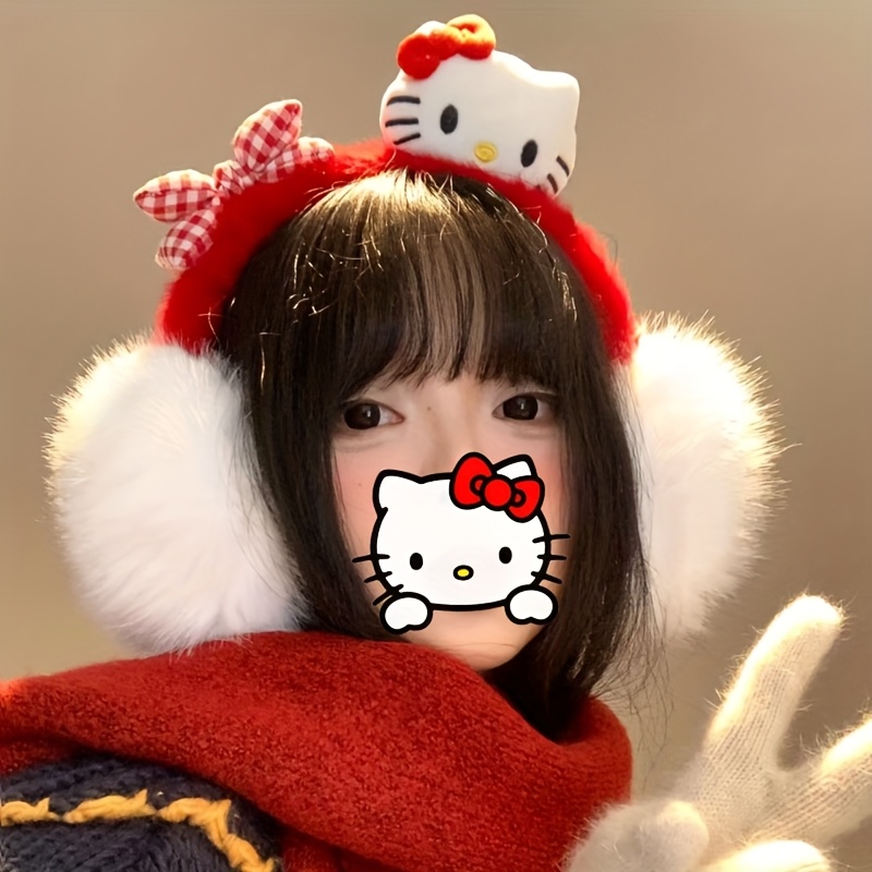 new red womens plush earmuffs comfortable - Temu