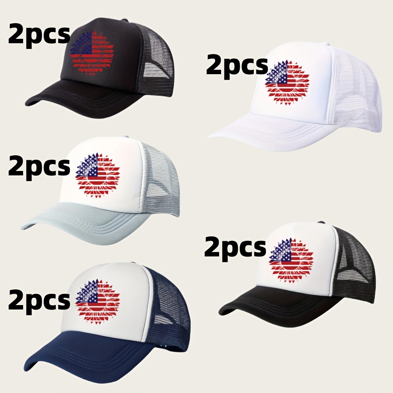 

10pcs Customizable Baseball Caps With American - Breathable Polyester, For Company, Family Gatherings & Birthday Parties