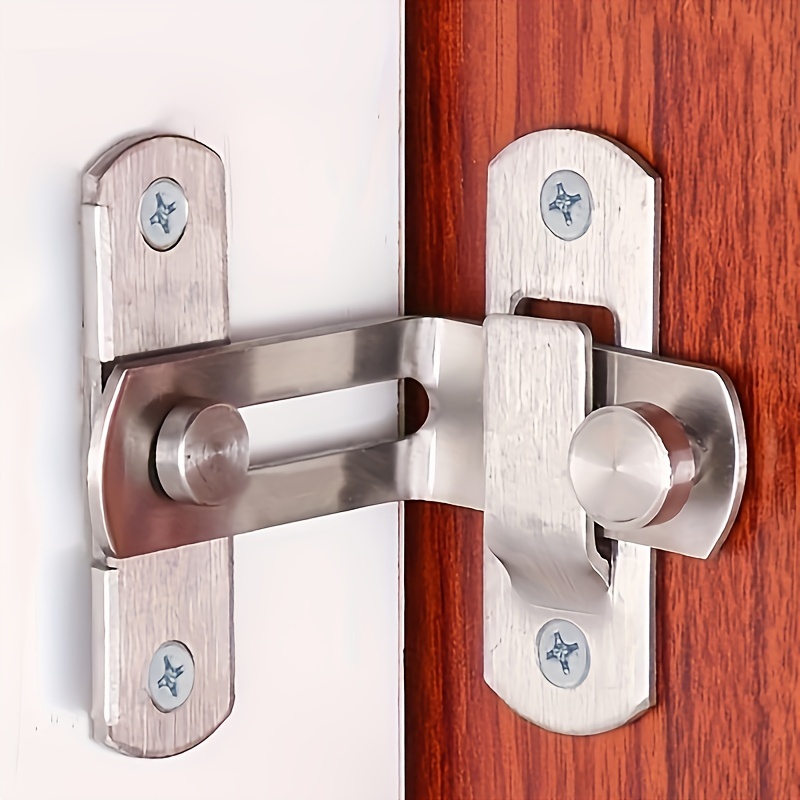 TEMU 1pc 90 Stainless Steel , Sliding Bolt Lock For Cabinet, Barn, And Wooden Security