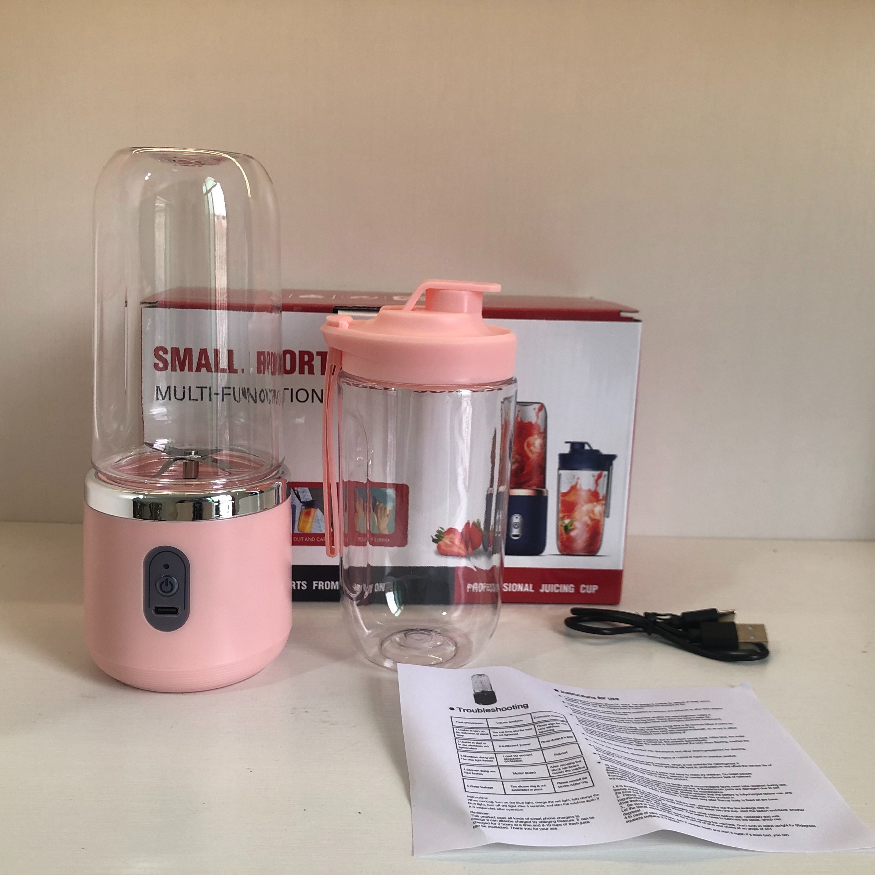New Juicer Portable 2 Cups Usb Rechargeable Mini Blender - Temu