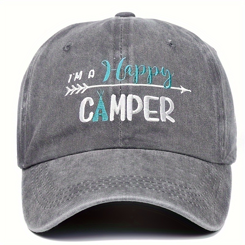 Image of Embroidered I'm A Vintage Washed Baseball Cap, Unisex Trucker Hat, Breathable Adjustable Golf Cap For Women, Summer Fashion Curved Brim For Men, Y2k Couple Dad Hat, Unisex Style.