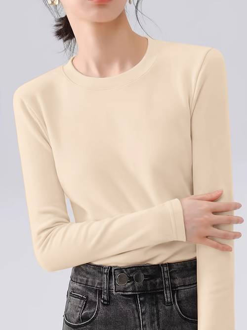 womens thermal underwear for layering solid color close layer top suitable for autumn and winter wear
