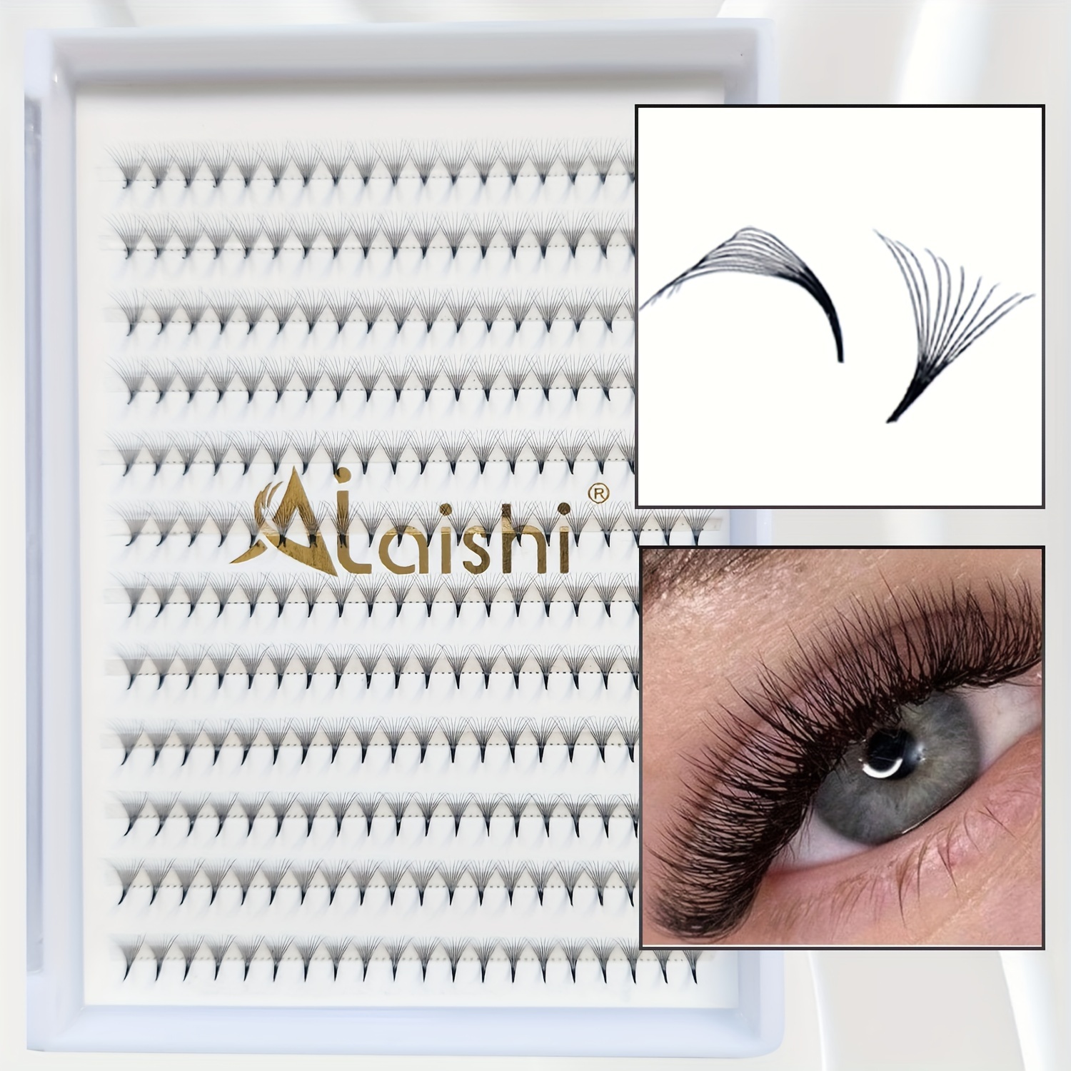 

240pcs Volume Premade Fan Eyelash Extensions - 10d Thickness, 0.07mm, C/d Curling, 8-16mm Length, Middle , To Apply, Long-, Water-, And Reusable Lash Extensions For Or Personal Use