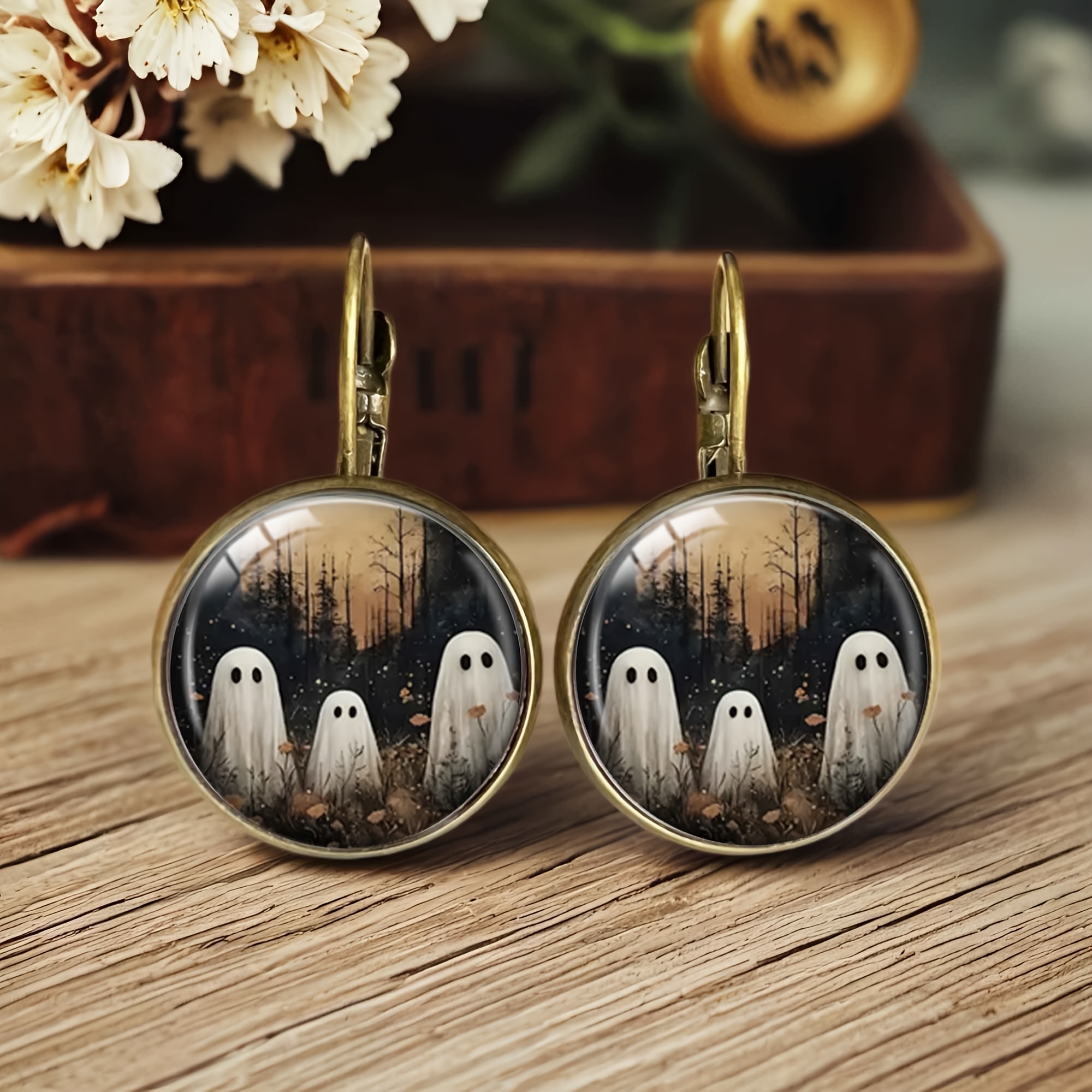 TEMU A Pair Of Spooky Forest Earrings For Halloween, Unique Jewelry For The Halloween Party, Without Battery