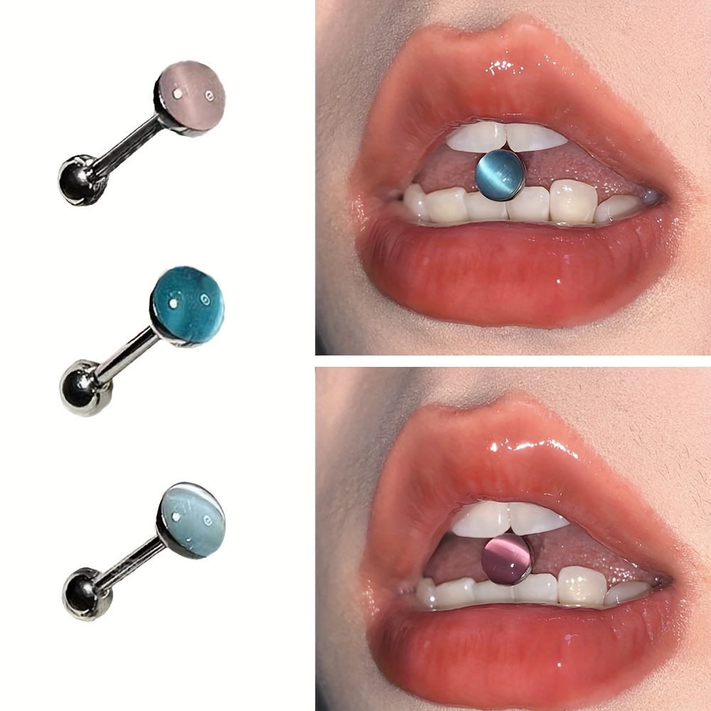 3pcs set mens womens elegant cats eye stone titanium steel - Temu Bahrain