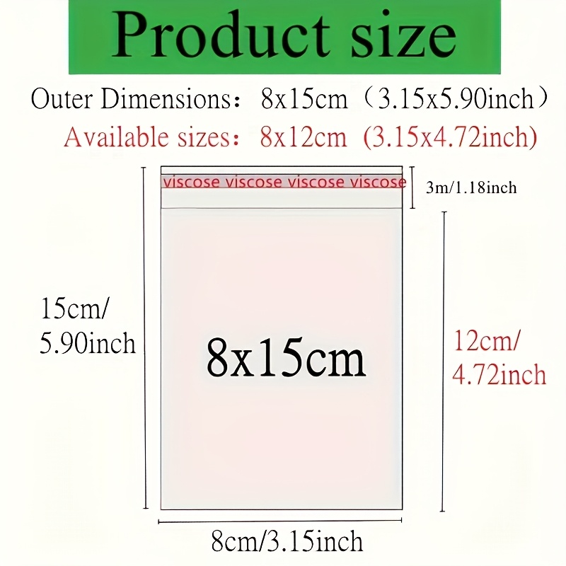 Self-adhesive cellophane bag, transparent Opp plastic packaging, sealed, jewelry gift, sweets