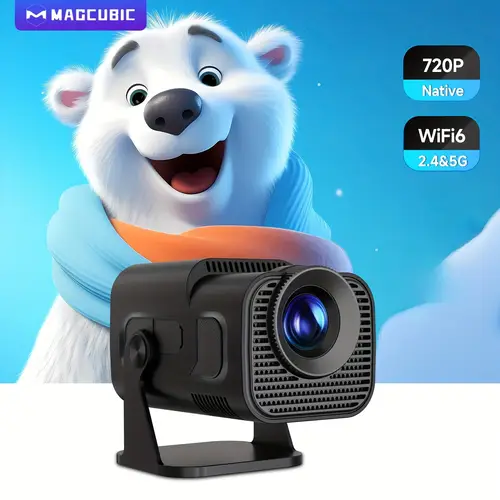 hy320 mini projector for 11 supports 4k ultra hd native resolution of 720p wifi6 wireless 5 0 180 rotatable 50 000 hours portable cinema with 3w hifi speaker eu plug indoor projection reliable performance entertainment home theater cooling tech lovers