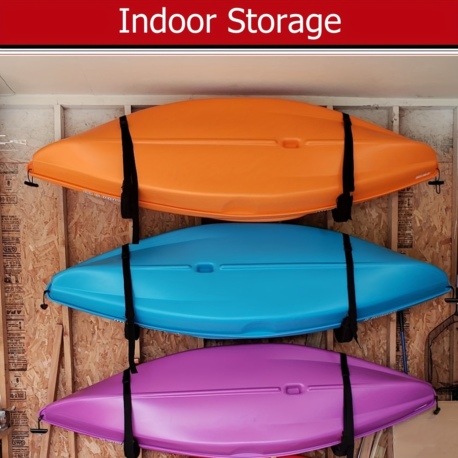 Kayak Storage Hooks for Wall-Mounted Storage