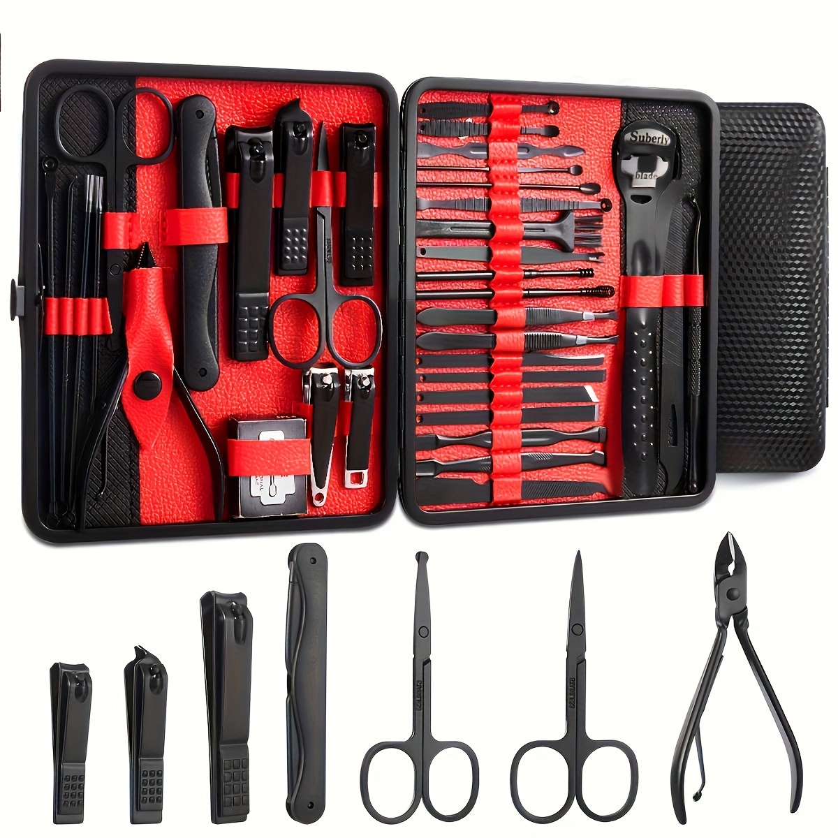 

36 Pcs New Professional Manicure Set Pedicure Grooming Kit Includes Scissors, Nail Files, And Travel Case And Professional Nail Care Special Christmas Present