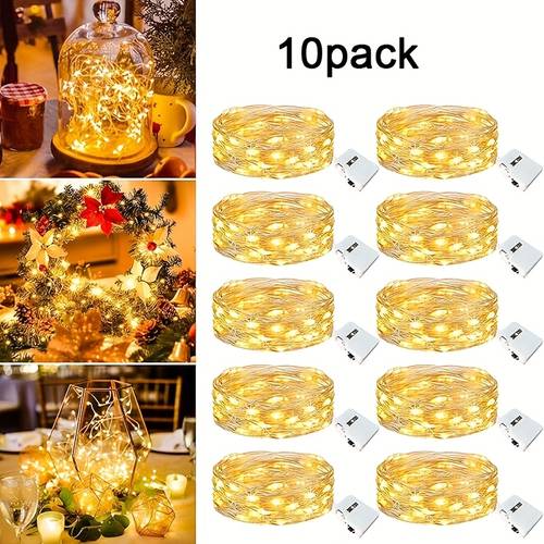 10 packs of fairy tale mini string lights 6 6ft 20 led lights bedroom led lights firefly starlight diy bedroom suitable for weddings room decoration bedroom decoration and accessories parties festivals christmas flashing