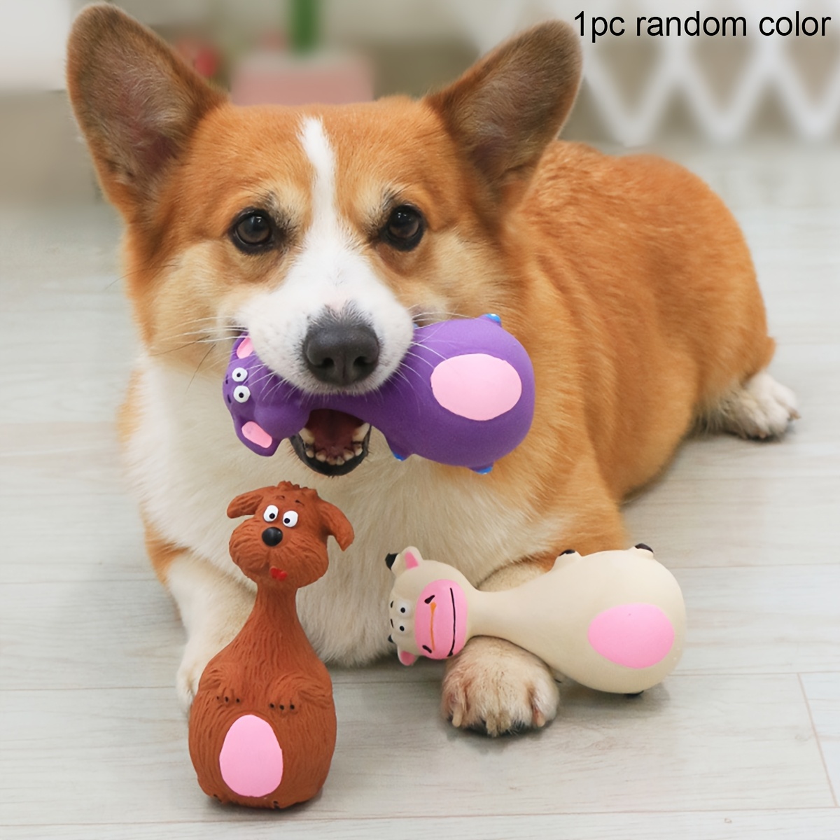 

Squeaky Dog Toy - Chew Plaything For All Breeds, Random Color