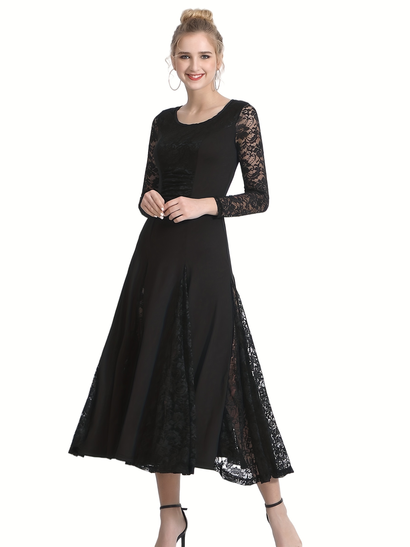 women dance lace dress long skirt modern dance big - Temu