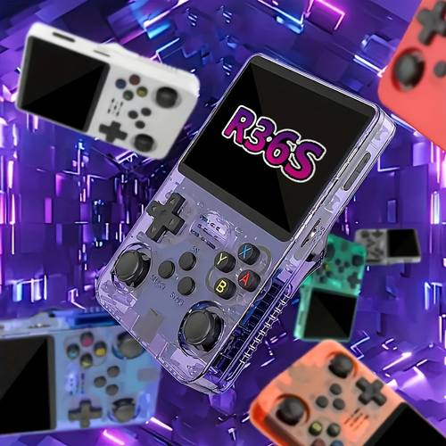 r36s 3 5 inch hd screen portable handheld video game player rechargeable battery 64gb large capacity ideal thanksgiving gift wireless not included