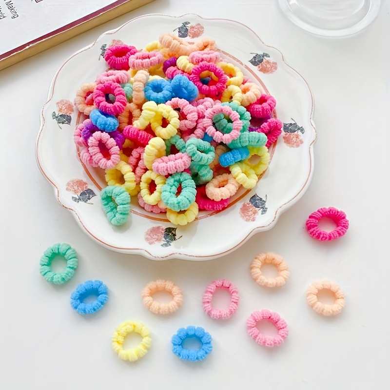 100pcs Colored Elastic Pineapple Hair Scrunchies