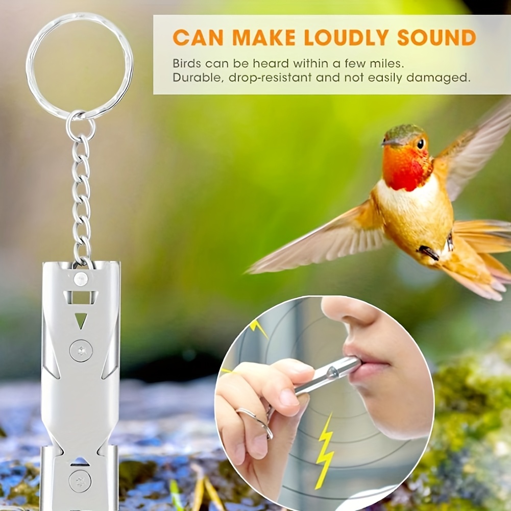 

1pc Stainless Steel Ultrasonic Bird Whistle, High Sound Sound Repellent Bird Training & Puppy Training, Outdoor Survival Keychain Accessories