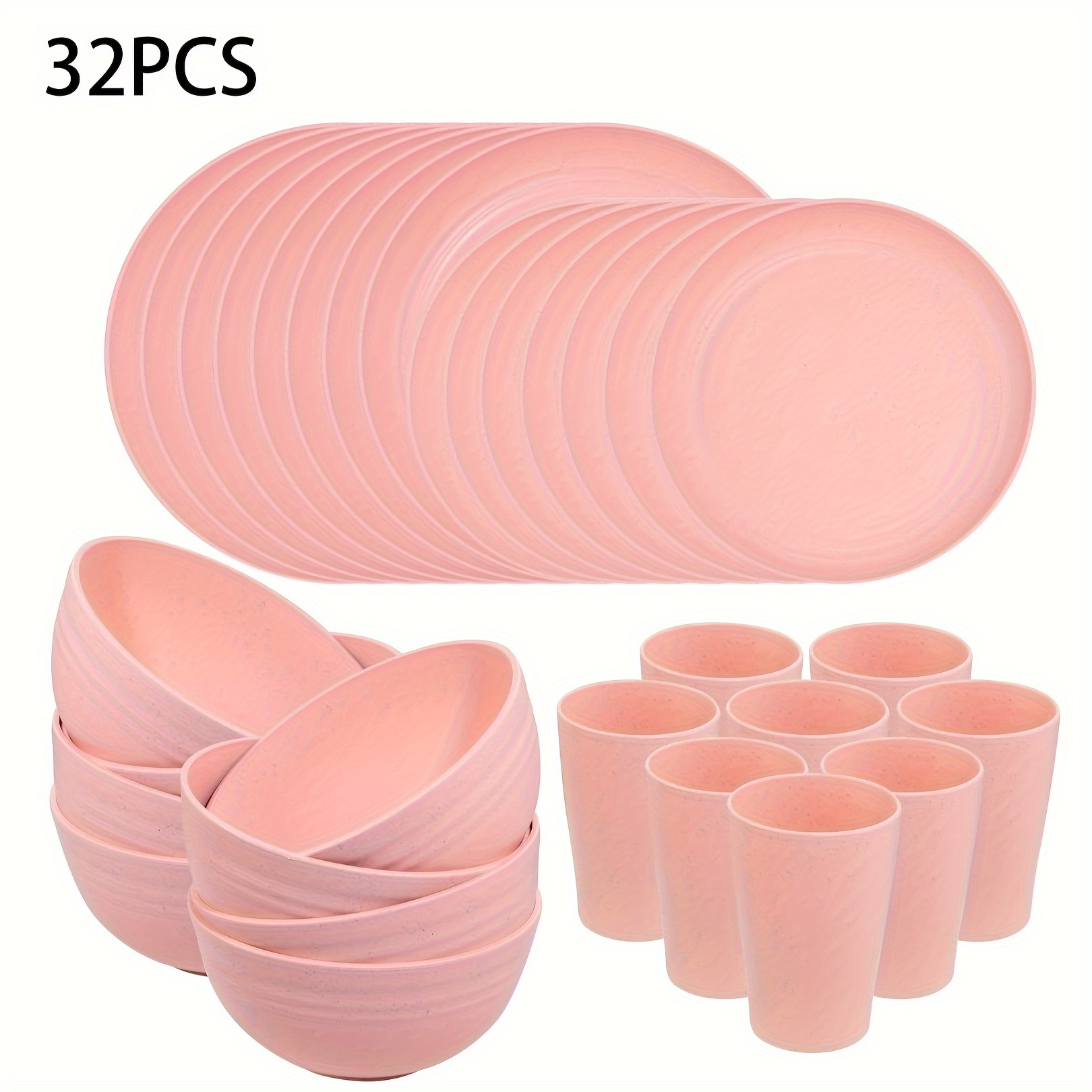 thumbnail: Onbreekbare Servies Set 32-delig Voor 8 Personenen - Camping & Picknick Plastic Borden