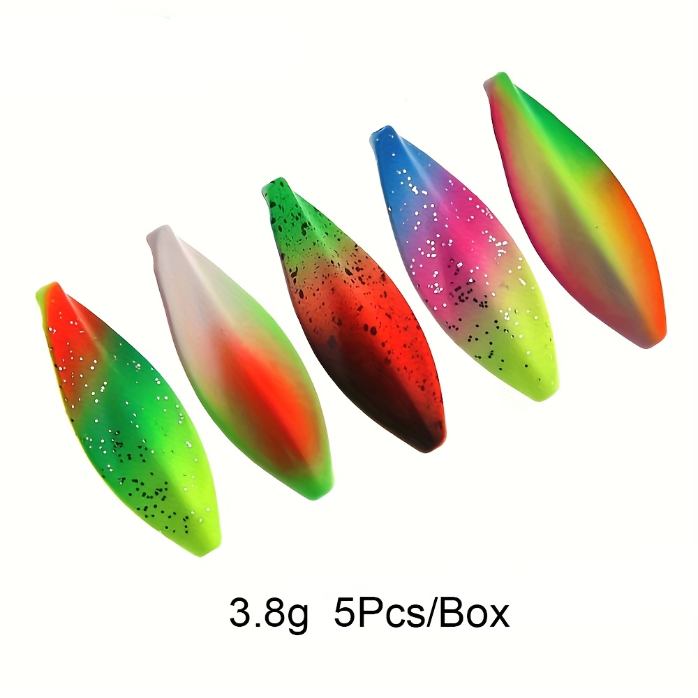 Image of Fishing Spoons Lure 5pcs 2.2g 3.8g Inline Metal Lure Uv Trout Fishing Spoon Jigging Spinner Bait Artificial Hard Bait Jig