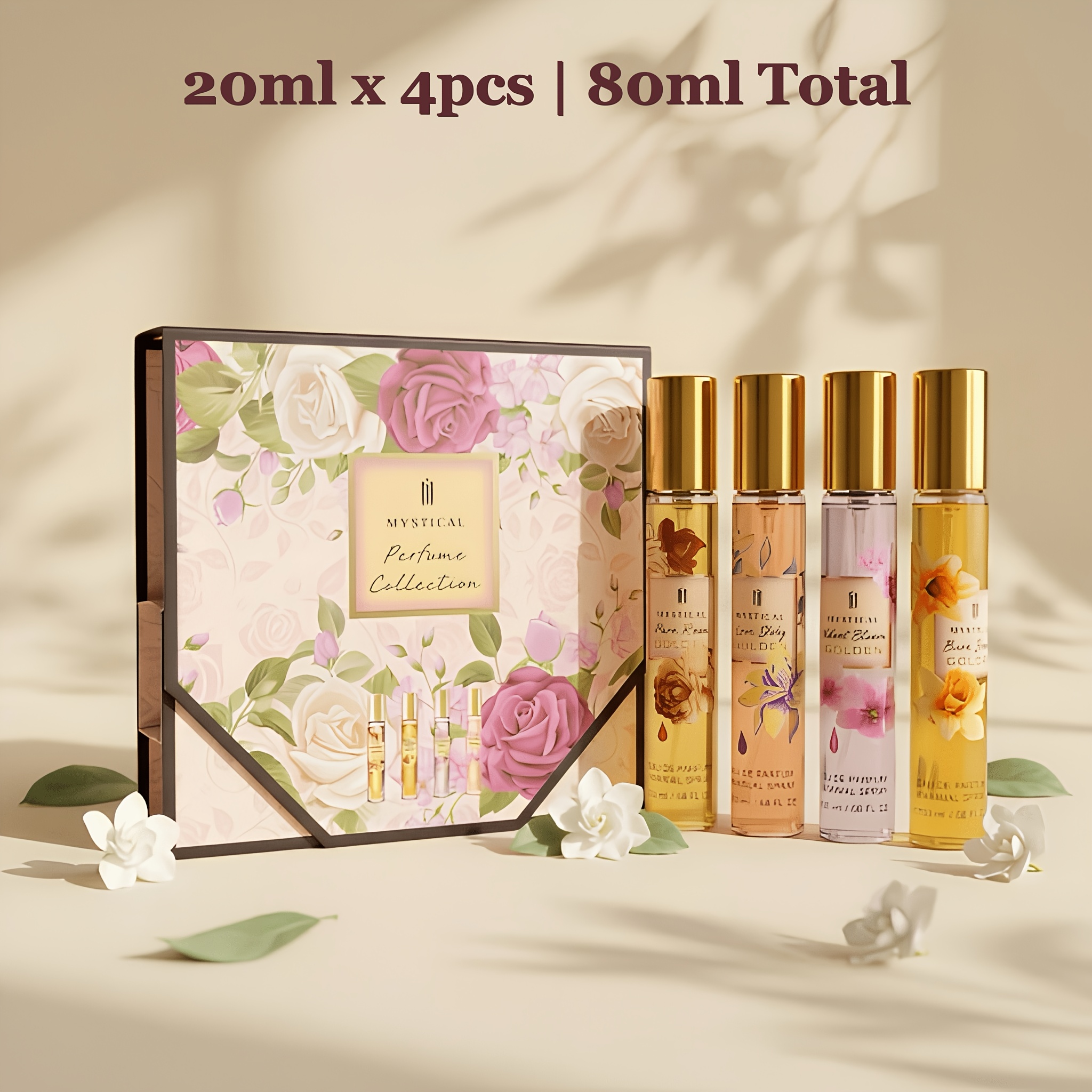 TEMU Mystical 4pcs Satin Bloom Perfume Gift Set, Long Lasting Edp Fragrance For , Weddings & Parties, , Damascus Rose & , 0.68oz X 4 Portable Sprays,