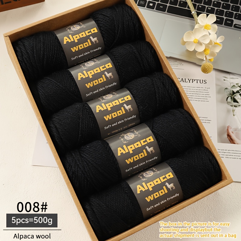 TEMU 500G Alpaka Wolle 245 Stricknadel Chunky Wollgarn Multicolor Herbst und Winter Herren- und Damenmode Geschenkideen Handgemachtes Strickmaterial