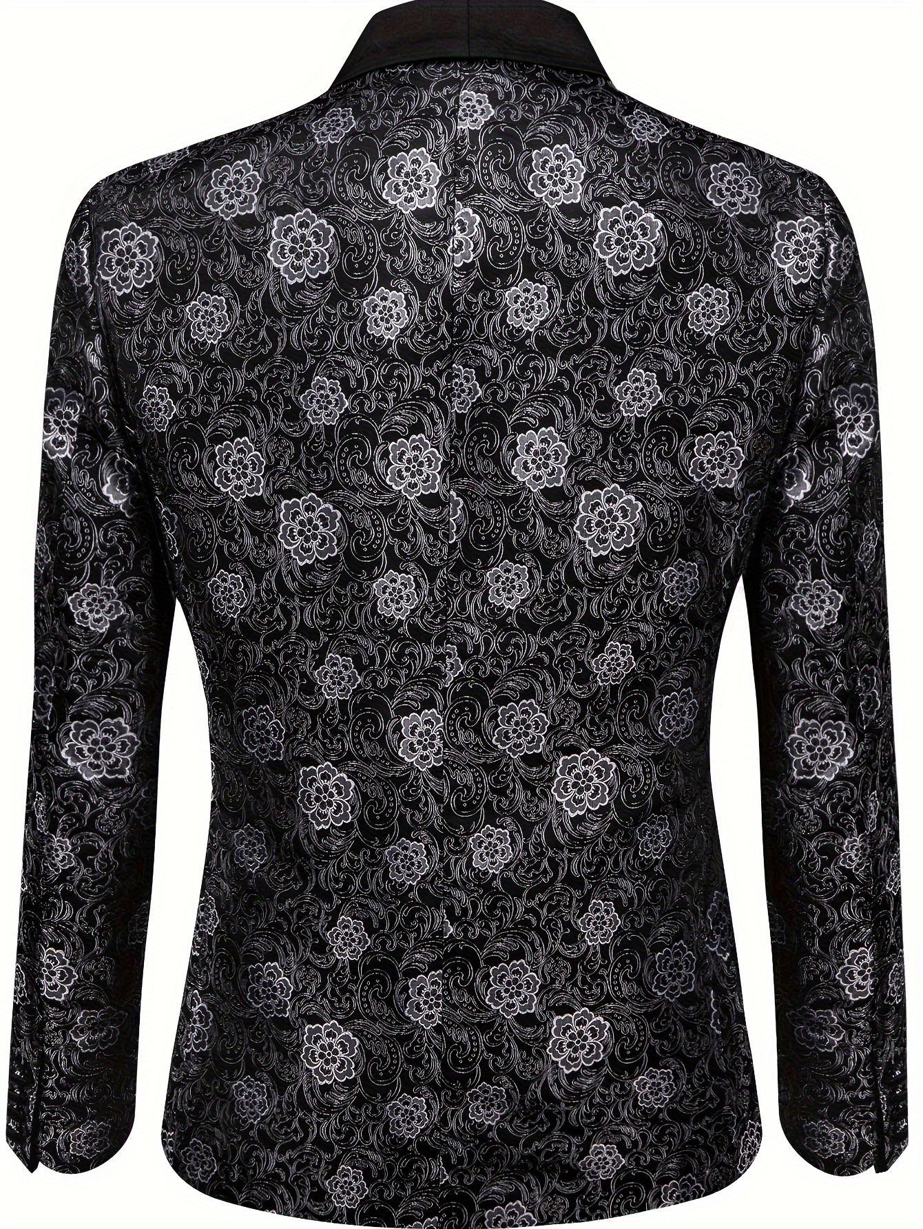 mens retro paisley pattern   elegant   suit jacket with shawl lapel black white   for   business banquet or evening wear formal evening wear vintage style jacket nonstretch fabric
