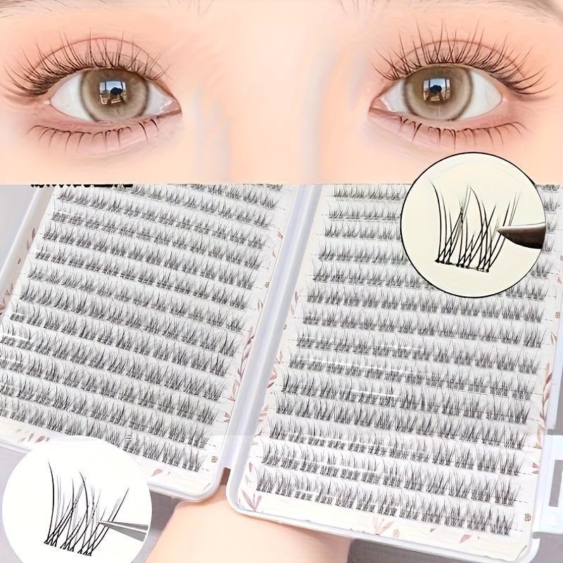 Of 384 Clusters Of Eyelashes, Single Cluster Eyelashes, Cross Eyelash Fishtail Design, Soft And Light, Very Suitable For Daily Or Commuting Makeup, Used Multiple Times
