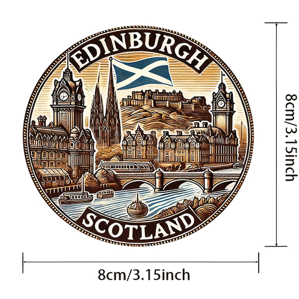 TEMU 2d Flat 1pc Acrylic Fridge Magnet, Scottish Round Fridge Magnet, Seamless Decorative Magnet, Travel Magnetic Acrylic Fridge Magnet Suitable For